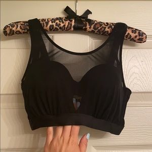 Push up Black Bra-let Crop Top BeBe